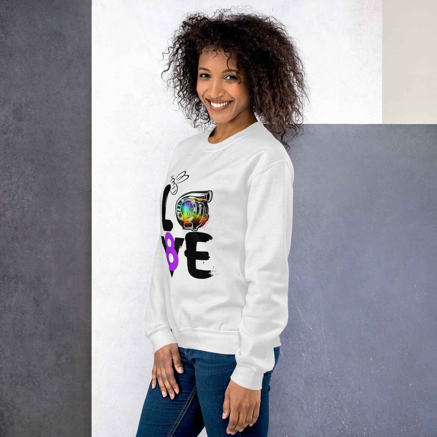 Graphic Sweatshirt - Love - Automotive Graphic Sweatshirt for Automotive Lifestyle Apparel - Sapphire Brand