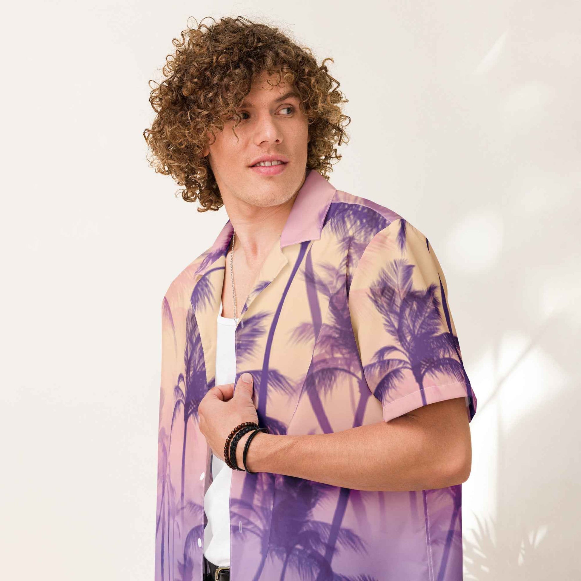 Palm Trees Shirt - Stylish Button-Up for a Tropical Vibe - Sapphire Brand