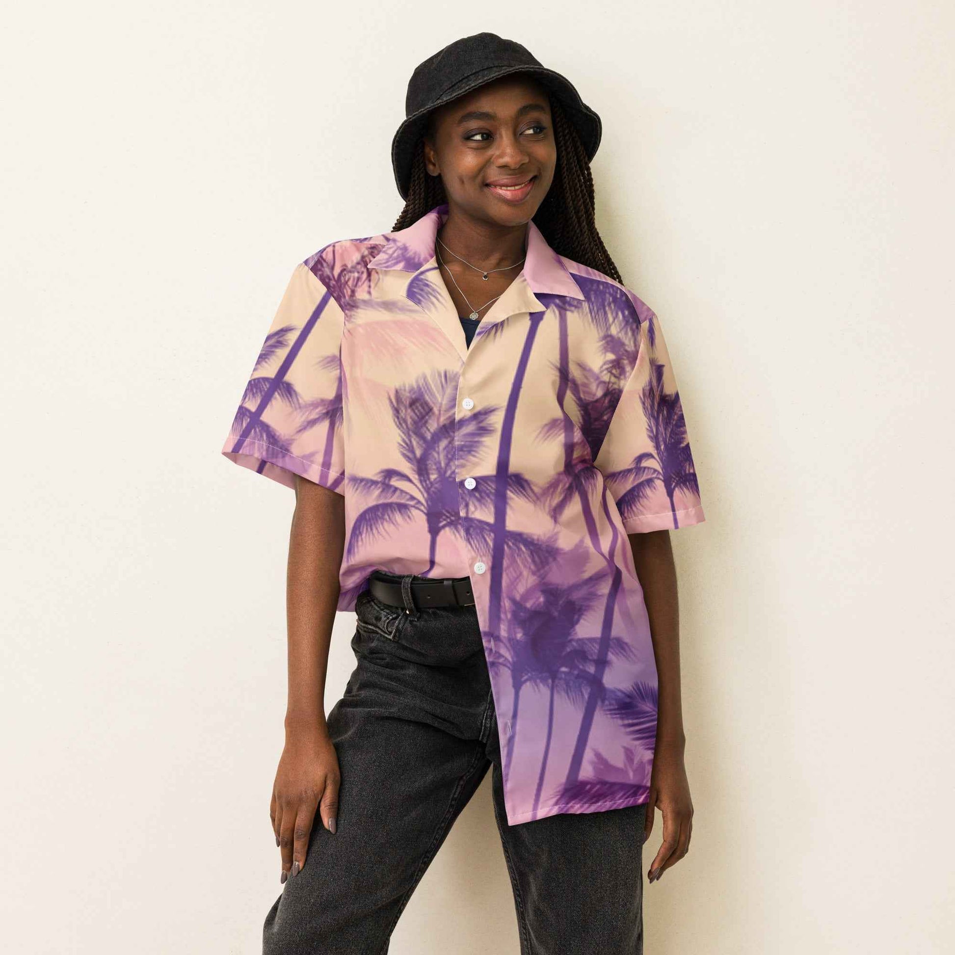 Palm Trees Shirt - Stylish Button-Up for a Tropical Vibe - Sapphire Brand