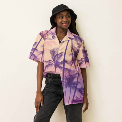 Palm Trees Shirt - Stylish Button-Up for a Tropical Vibe - Sapphire Brand