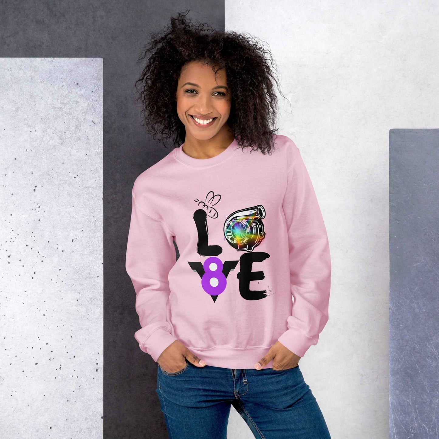 Graphic Sweatshirt - Love - Automotive Graphic Sweatshirt for Automotive Lifestyle Apparel - Sapphire Brand